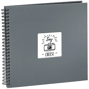 Hama Fine Art Album de Fotos con Espiral - 50 Paginas Negras - Tapa de Papel - 36x32cm - Color Gris