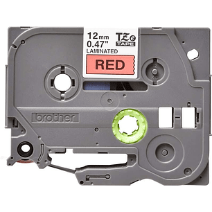 Brother TZe431 Cinta Laminada Original de Etiquetas - Texto negro sobre fondo rojo - Ancho 12mm x 8 metros