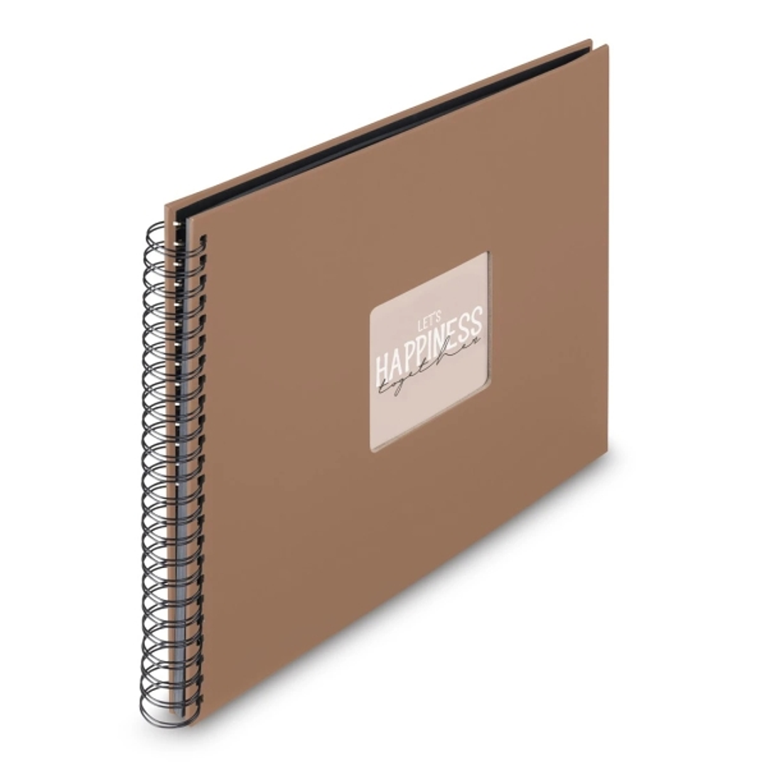 Hama Fine Art Album de Fotos con Espiral - 50 Paginas Negras - Tapa de Papel - 36x32cm - Color Marron 1