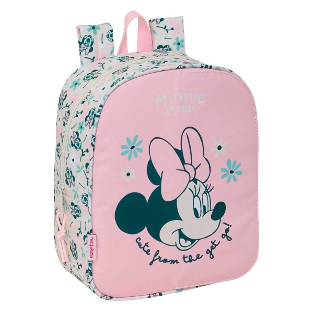 Safta Minnie Mouse Minty Mochila Guarderia - Adaptable a Carro - Tarjeta de Identificacion - Asa de Mano Superior - 6L - 220x100x270mm - Color Rosa Pa 1