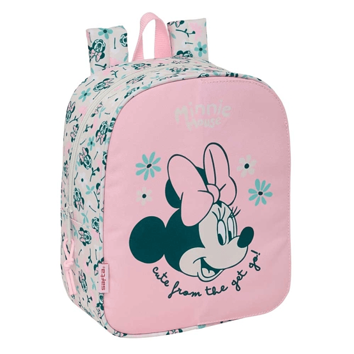 Safta Minnie Mouse Minty Mochila Guarderia - Adaptable a Carro - Tarjeta de Identificacion - Asa de Mano Superior - 6L - 220x100x270mm - Color Rosa Pa 1