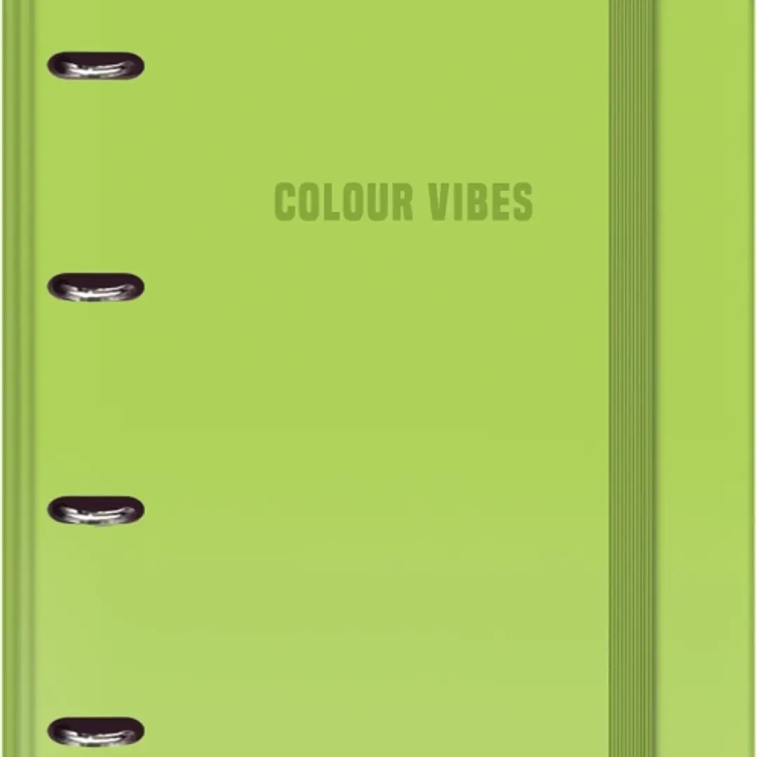 Dohe Colour Vibes Carpeta de 4 Anillas Mixtas de 35mm Recambio 100 Hojas Cuadricula 5mm - Formato A4 - Cierre con Goma - Incluye 4 Separadores y Sobre 1