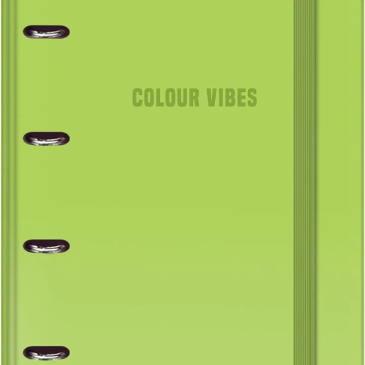 Dohe Colour Vibes Carpeta de 4 Anillas Mixtas de 35mm Recambio 100 Hojas Cuadricula 5mm - Formato A4 - Cierre con Goma - Incluye 4 Separadores y Sobre 1