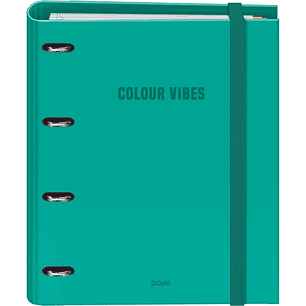 Dohe Colour Vibes Carpeta de 4 Anillas Mixtas de 35mm Recambio 100 Hojas Cuadricula 5mm - Formato A4 - Cierre con Goma - Incluye 4 Separadores y Sobre