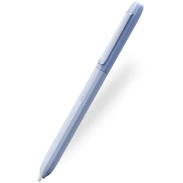 Faber-Castell Avori Boligrafo de Mecanismo Giratorio XB - 92% de Plastico Reciclado - Clip Metalico Solido - Color Azul Claro 1