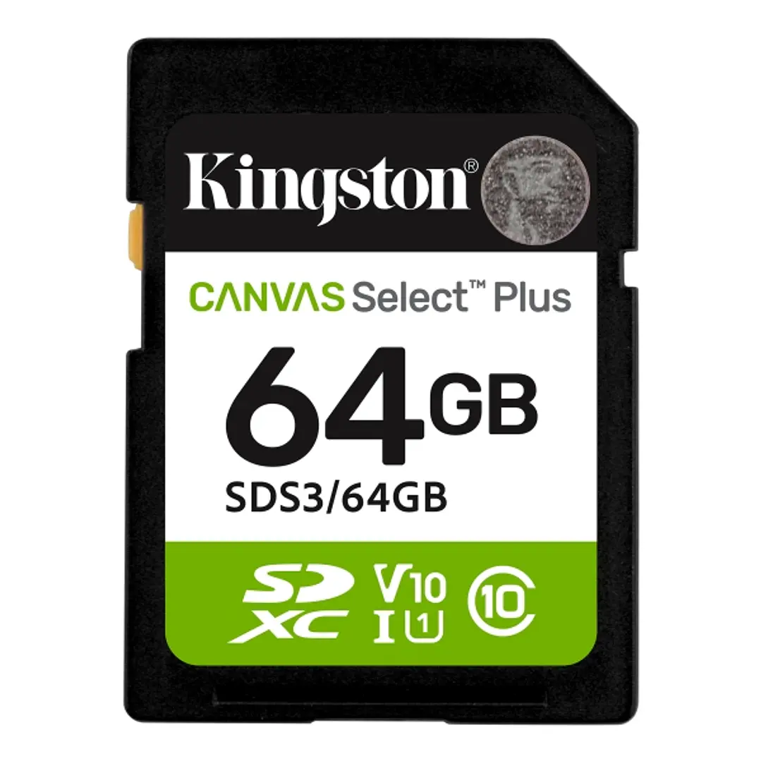Kingston Tarjeta SDXC 64GB UHS-I Clase 10 100MB/s Canvas Select Plus 1
