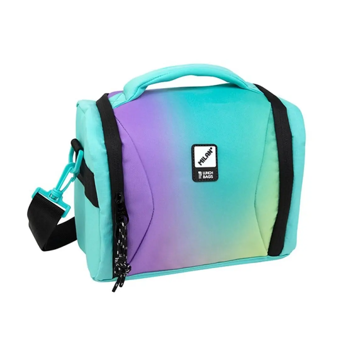 Milan Sunset Bolsa Isotermica Porta Alimentos 5L - Interior Aislante Termico - Apertura Total - Correa Regulable y Extraible - Color Turquesa 1