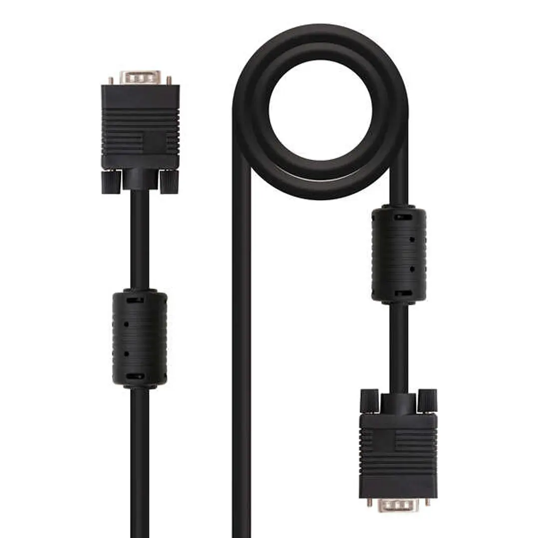 Nanocable Cable SVGA con Ferrita HDB15 Macho a HDB15 Macho 15m - Color Negro 1