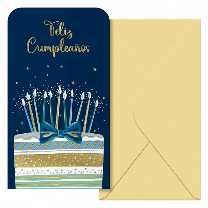 Dohe Cake Pack de 6 Tarjetas/Billeteros de Felicitacion de Cumpleaños con Sobre - Tamaño 9x16cm - Papel Offset - Impresas a todo Color 1