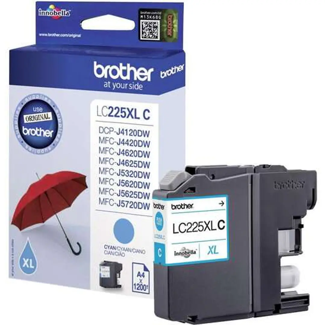 Brother LC225XL Cyan Cartucho de Tinta Original - LC225XLCBP 1