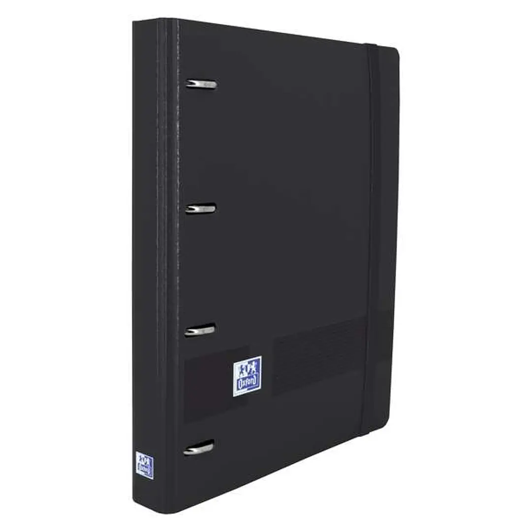 Oxford Europeanbinder Live & Go Carpeta de 4 Anillas Formato A4+ con Recambio Cuadriculado 5x5mm y 4 Taladros - Tapa de Plastico Resistente - Cierre c 1