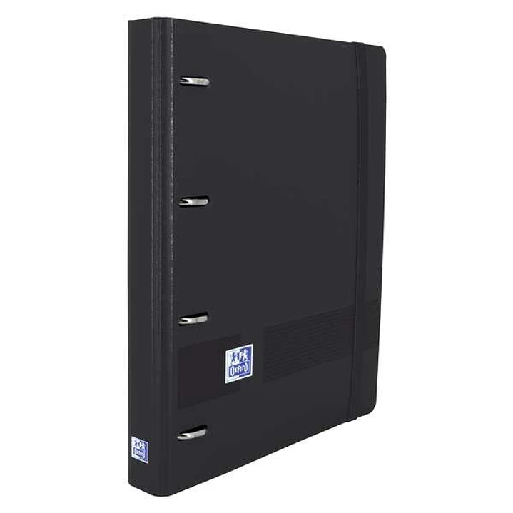 Oxford Europeanbinder Live & Go Carpeta de 4 Anillas Formato A4+ con Recambio Cuadriculado 5x5mm y 4 Taladros - Tapa de Plastico Resistente - Cierre c 1