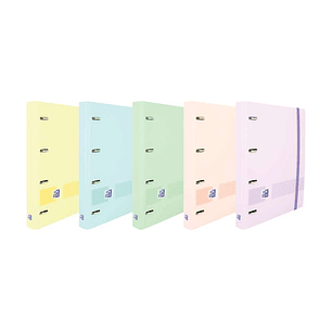 Oxford Europeanbinder Live & Go Carpeta de 4 Anillas Formato A4+ con Recambio Cuadriculado 5x5mm y 4 Taladros - Tapa de Plastico Resistente - Cierre c