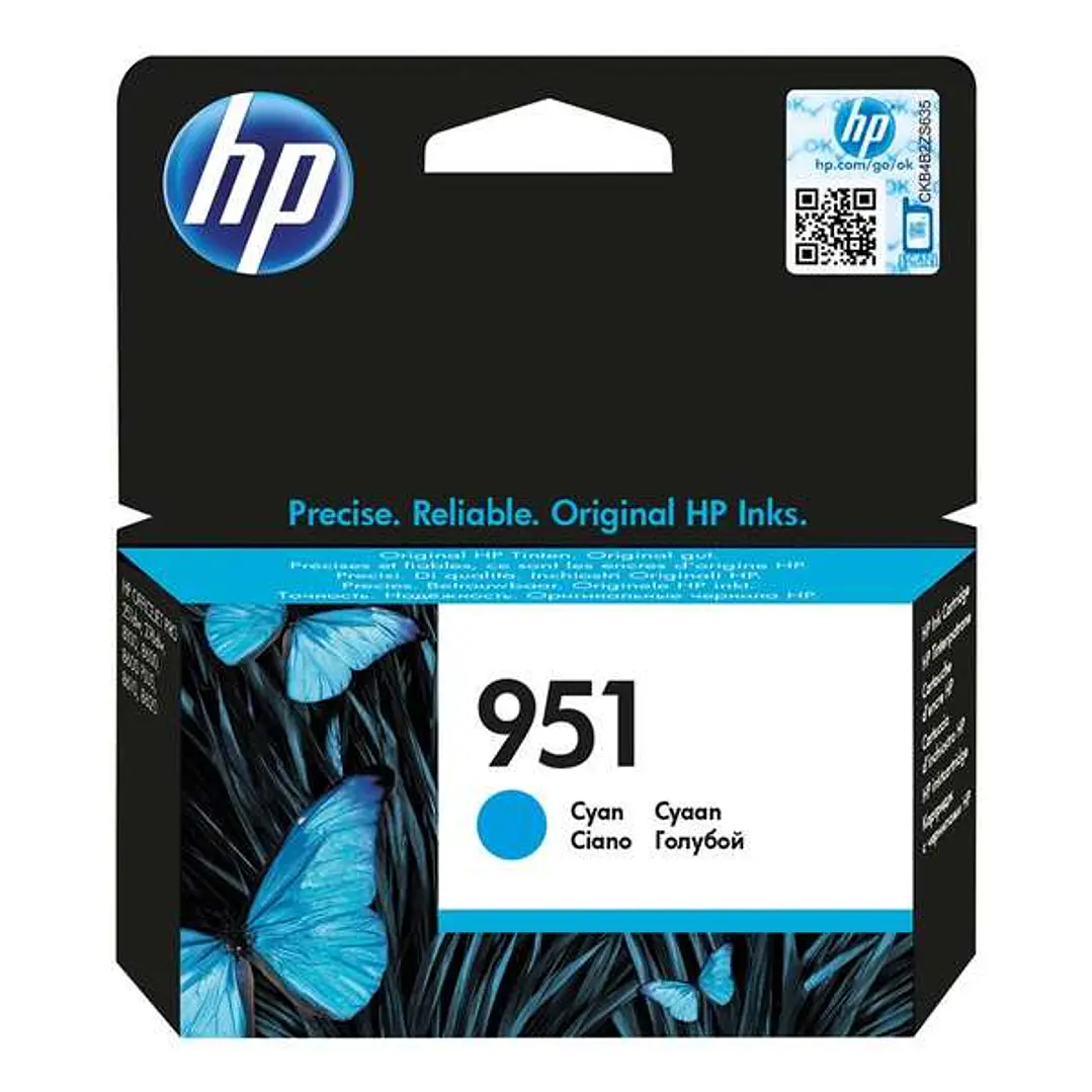 HP 951 Cyan Cartucho de Tinta Original - CN050AE 1
