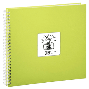Hama Fine Art Album de Fotos con Espiral - 50 Paginas Blancas - Tapa de Papel - 36x32cm - Color Verde Lima