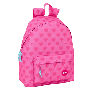 Safta Barbie Corazones Mochila - Bolsillo Frontal - Hombreras Acolchadas - Espalda Ergonomica - Doble Tirador - Asa Superior - 20.8L - 330x150x420mm -