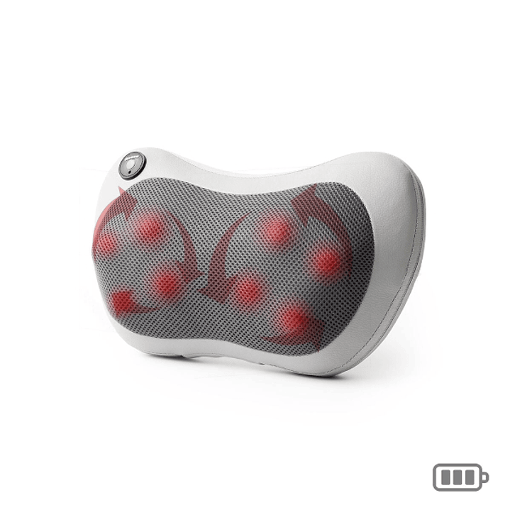 Innovagoods Kompatsu Masajeador Shiatsu Recargable - Calor Infrarrojo - Cabezales Rotativos Bidireccionales - Ergonomico - Autoapagado - Cinta de Suje 1