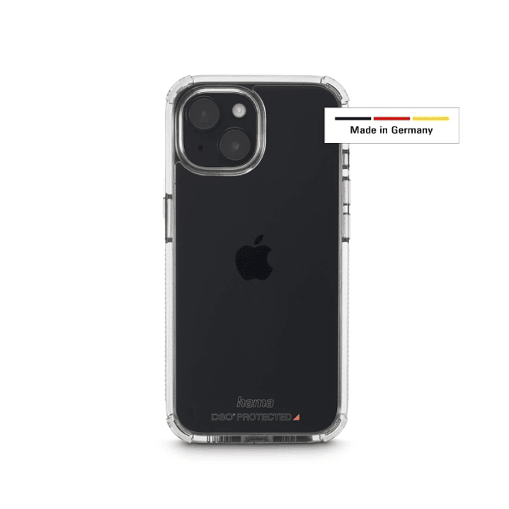 Hama Extreme Protect Funda para iPhone 15 - Antideslizante - Policarbonato - Proteccion D3O - Bordes Elevados - Color Transparente 1