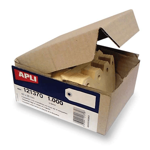 Apli Pack de 1000 Etiquetas con Arandela para Colgar 80 x 38mm - Color Crema