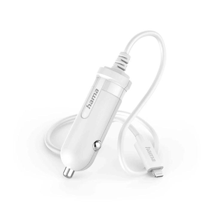 Hama Cargador de Coche 5W - 12V - Cable 1m - Conector Lightning - Color Blanco 1