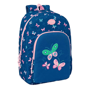 Safta Blackfit8 Mariposas Mochila Adaptable a Carro - Tirador Doble - Bolsillo Frontal - Hombreras Ergonomicas - Espalda Acolchada - Asa Superior - 19