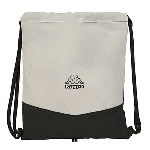 Safta Kappa Grey Saco Plano - Bolsillo con Cremallera - Cierre con Cordones - 5L - Ligero y Compacto - 350x10x400mm - Color Negro y Gris