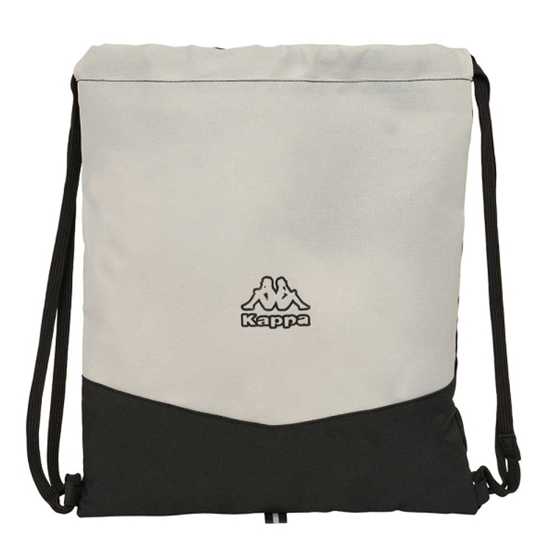 Safta Kappa Grey Saco Plano - Bolsillo con Cremallera - Cierre con Cordones - 5L - Ligero y Compacto - 350x10x400mm - Color Negro y Gris 1