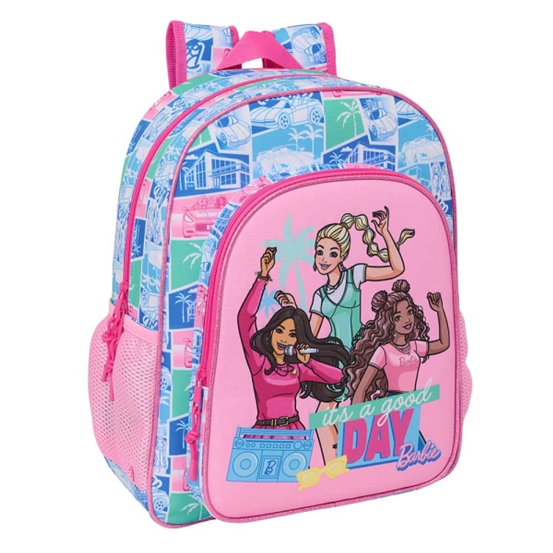 Safta Barbie Mochila - Adaptable a Carro - Portabotellas - Doble Tirador en Cremallera - Hombreras Ergonomicas Acolchadas - Asa de Mano Superior - 15L 1