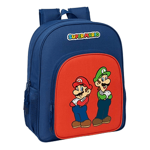 Safta Super Mario Mamma Mia Mochila - Adaptable a Carro - Portabotellas - Tirador Doble - Hombreras Ergonomicas Acolchadas - Bolsillo Frontal - Asa de