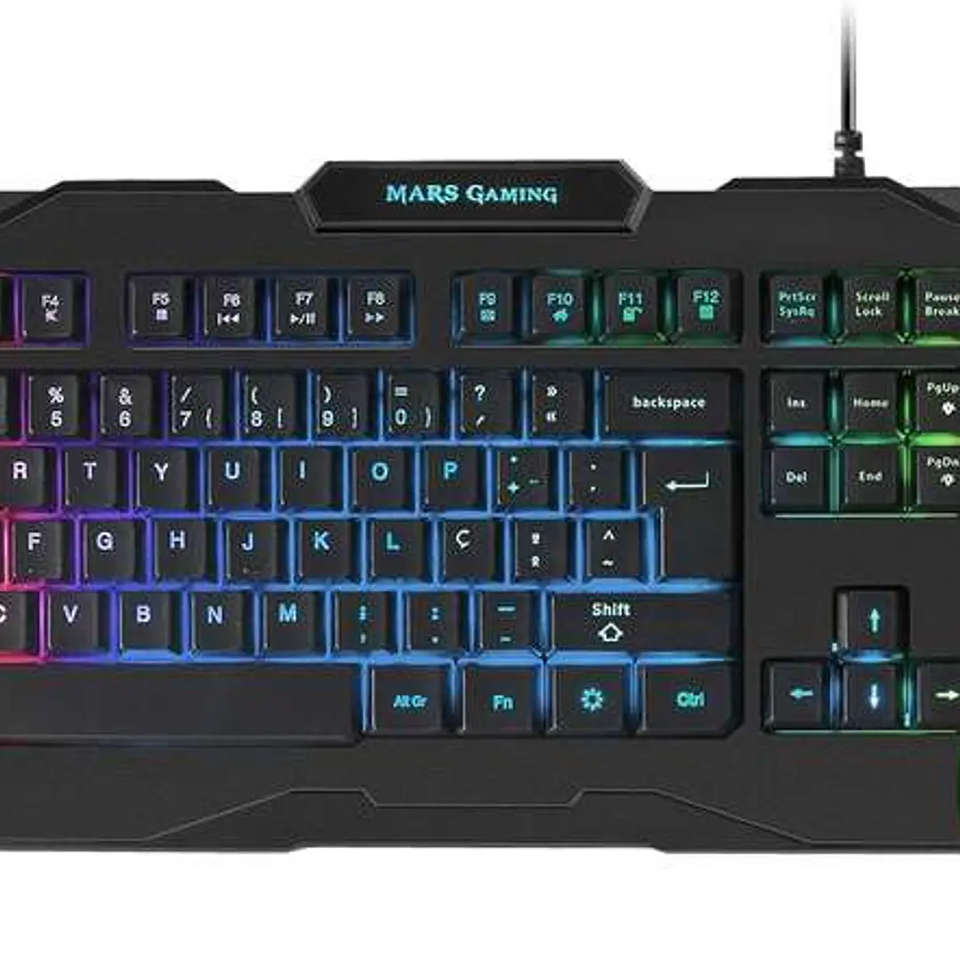 Mars Gaming MRK0 Teclado Gaming RGB Rainbow 9 Colores 15 Teclas de Funcion - 560x199x32mm - Retroiluminacion Multicolor, Capacidad Anti-ghosting, Puls 1
