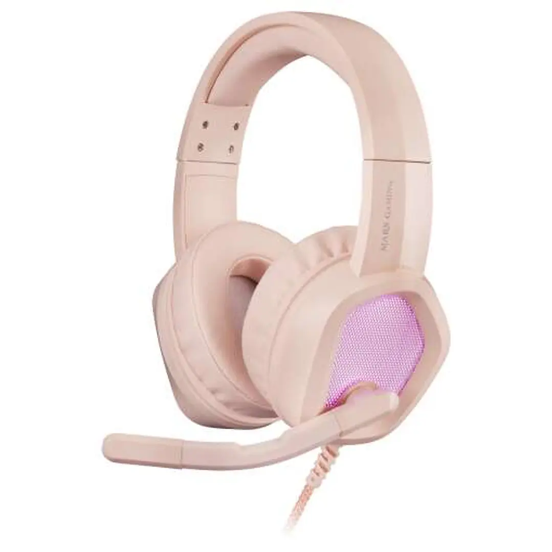 Mars Gaming MH320 Auriculares Gaming con Microfono Plegable - Iluminacion RGB - Diadema Ajustable - Almohadillas Acolchadas - Control en Cable - Cable 1