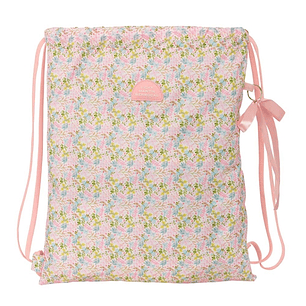 Safta VMB Saco Plano - Bolsillo con Cremallera - Cierre con Cordones - 5L - 350x10x400mm - Color Rosa