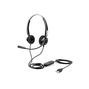 Urban Factory Movee Auriculares Supraaurales de Diadema - Mando a Distancia - Conexion USB-A Plug & Play - Color Negro