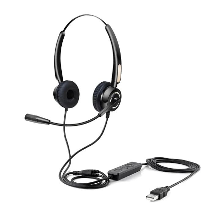 Urban Factory Movee Auriculares Supraaurales de Diadema - Mando a Distancia - Conexion USB-A Plug & Play - Color Negro 1