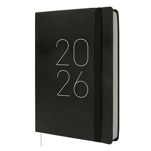 Finocam Flexi Lisa Agenda en Catalan - Anual 2026 - Tapa Blanda - Formato FA5 - 151x23x214mm - 1 Dia por Pagina - Color Negro