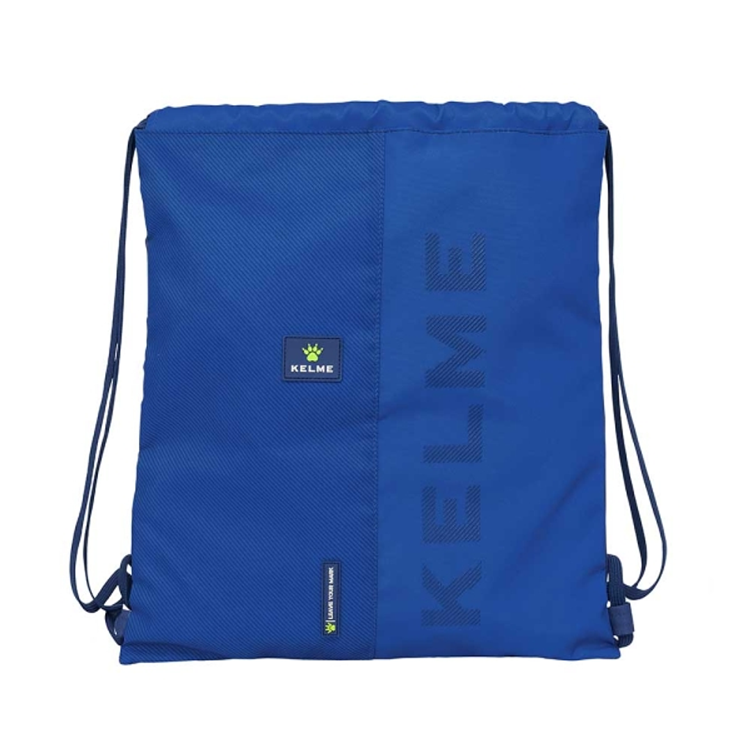 Safta Kelme Blue Saco Plano - Bolsillo con Cremallera - Cierre con Cordones - 5L - Material Duradero - Uso Versatil - Ligero y Compacto - 350x10x400mm 1