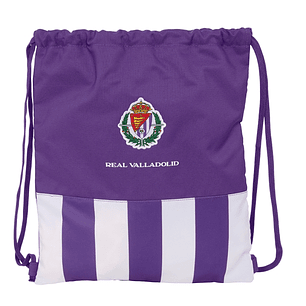 Safta Real Valladolid Saco Plano - Bolsillo con Cremallera - Cierre con Cordones - 5L - Ligero y Compacto - 350x10x400mm - Color Morado