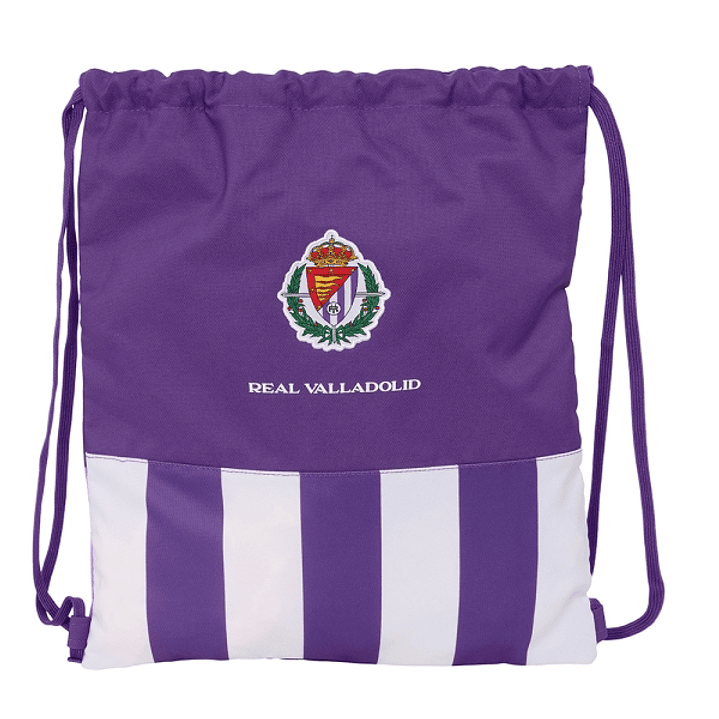 Safta Real Valladolid Saco Plano - Bolsillo con Cremallera - Cierre con Cordones - 5L - Ligero y Compacto - 350x10x400mm - Color Morado 1