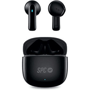 SPC Auriculares True Wireless Zion 2 Play - Autonomia 28 Horas - Base de Carga USB-C - Control por Toques - Compatible con Asistentes de Voz - Luces L