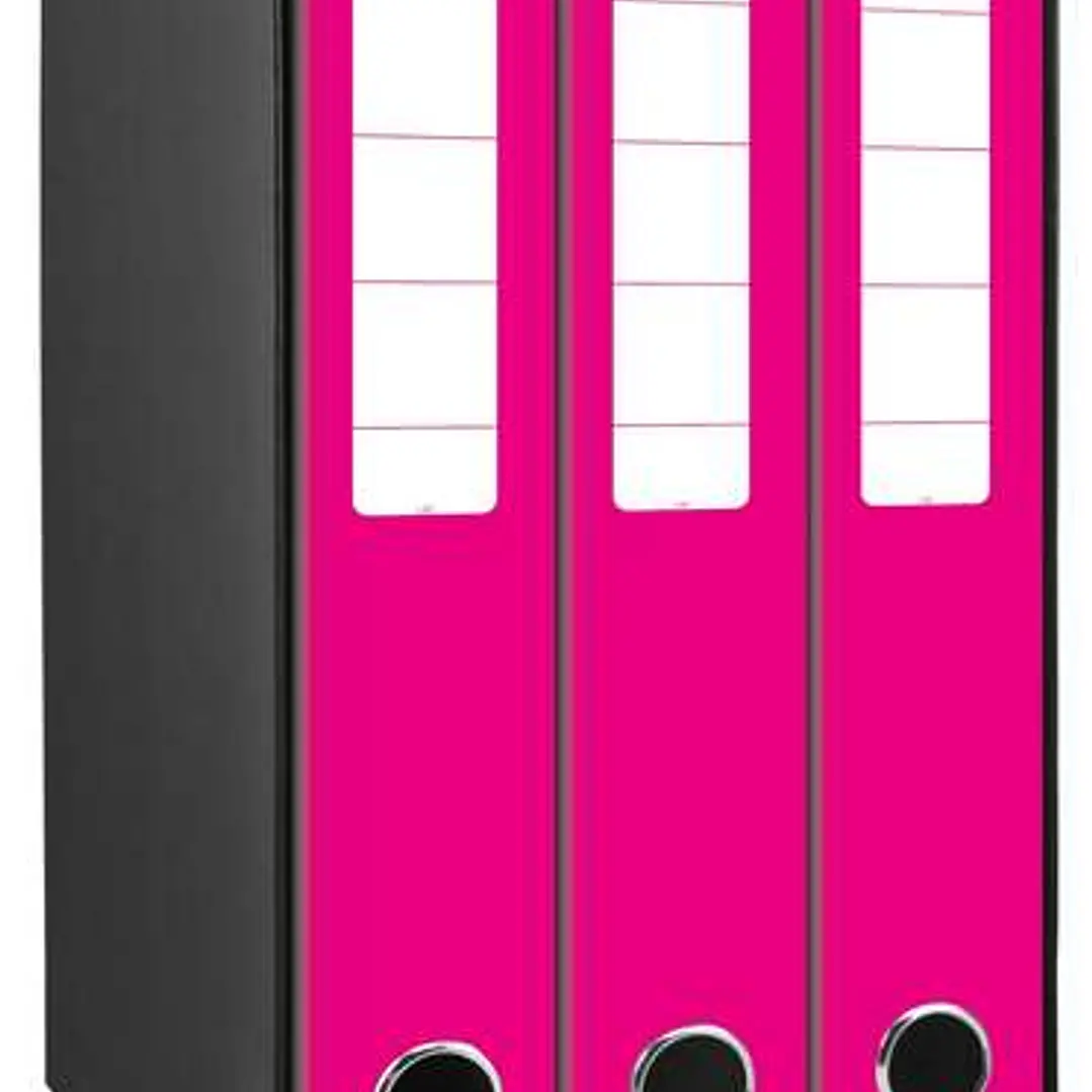 Mariola Box Modulo de 3 Archivadores con Rado 2 Anillas 40mm - Tamaño 35x26x17cm - Carton Forrado - Color Fucsia 1