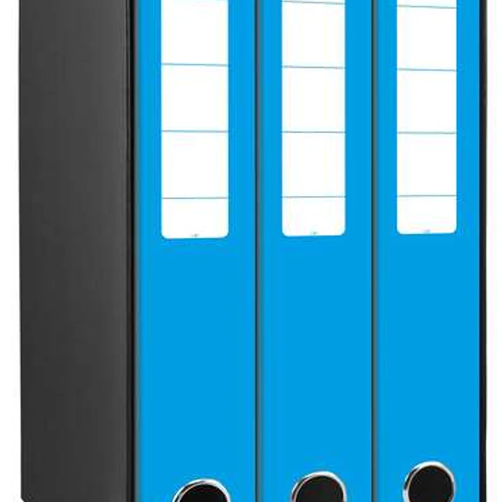 Mariola Box Modulo de 3 Archivadores con Rado 2 Anillas 40mm - Tamaño 35x26x17cm - Carton Forrado - Color Azul 1