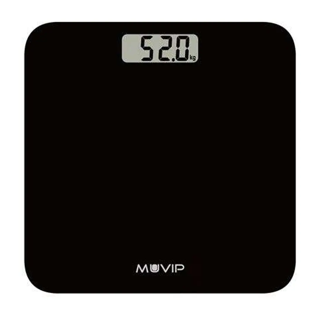 Muvip Bascula Digital de Baño - Capacidad 180Kg - Sensores Alta Precision - Color Negro 1
