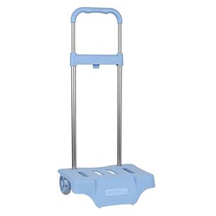 Safta Carro Portamochilas - Ruedas Antivibracion - Sistema de Sujecion Universal - Medidas Compactas - Material Resistente - 32x16x44cm - Color Azul C