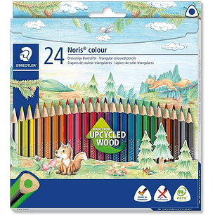 Staedtler Noris Colour 187 Pack de 24 Lapices Triangulares de Colores - Resistencia a la Rotura - Colores Surtidos