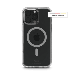 Hama Extreme Protect Funda para iPhone 16 Pro Max - Antideslizante - Magnetico - Policarbonato - Proteccion D3O - Bordes Elevados - Color Transparente