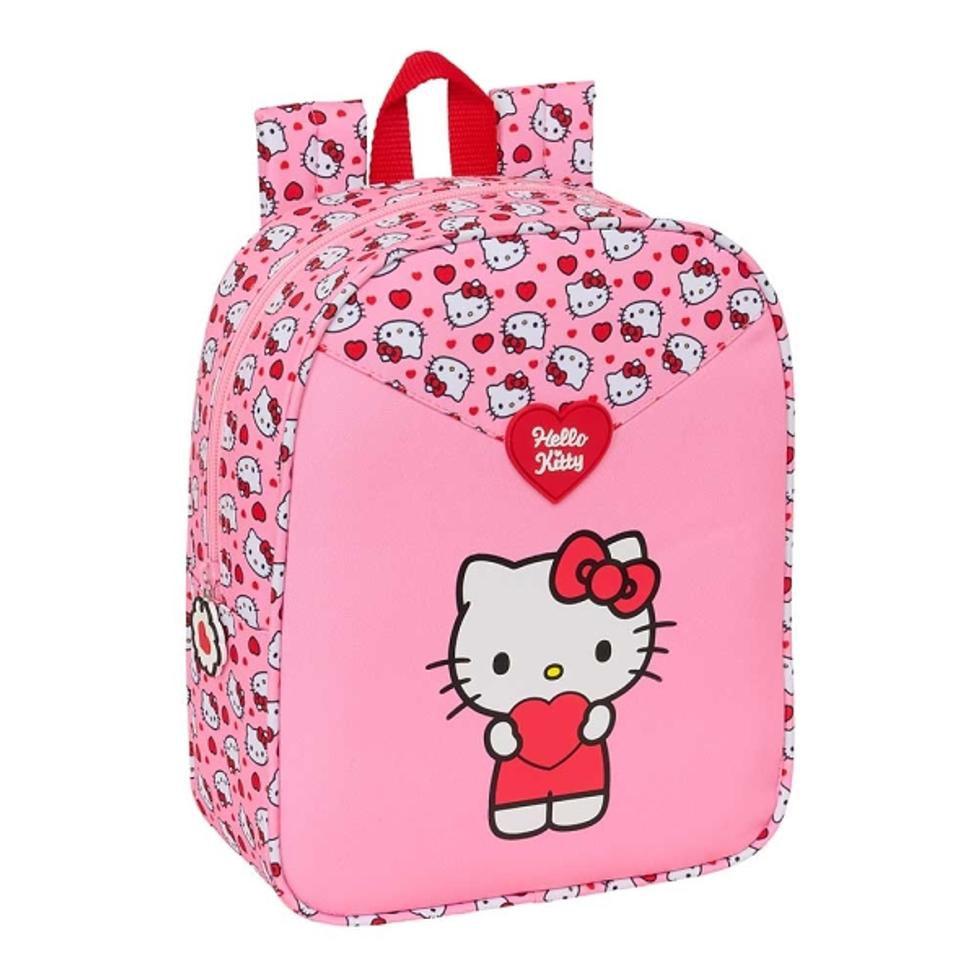 Safta Hello Kitty Mochila Guarderia - Adaptable a Carro - Cremallera - Tarjeta de Identificacion - Asa Superior - 6L - 220x100x270mm - Color Rosa 1