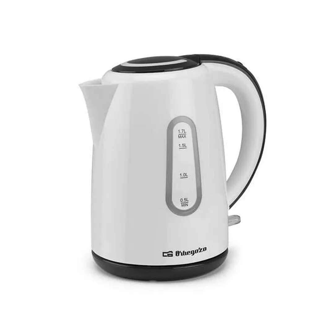 Orbegozo KT 6004 Hervidor de Agua Rapido y Seguro - Potente 1850-2200W - Capacidad 1.7L - Asa de Tacto Frio - Visor de Nivel - Resistencia Oculta - Ba 1