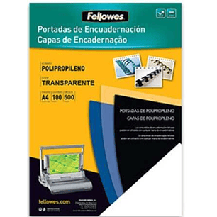 Fellowes Pack de 100 Portadas de Polipropileno A4 - 500 Micras - Acabado de Calidad - Color Transparente