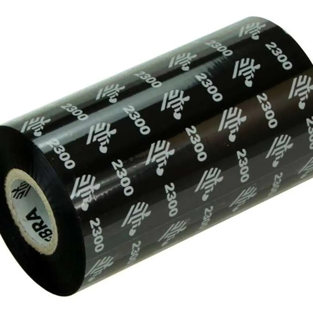 Zebra ZipShip 2300 Pack de 12 Cintas de Transferencia Termica Original Negro - Cintas de Cera - Nucleo 12.7mm, Ancho 84mm, Longitud 74m 1