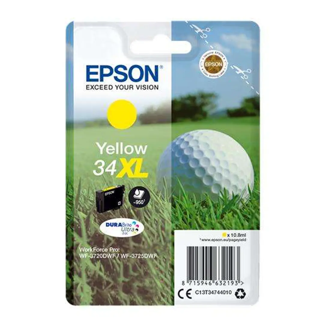 Epson T3474 (34XL) Amarillo Cartucho de Tinta Original - C13T34744010 1